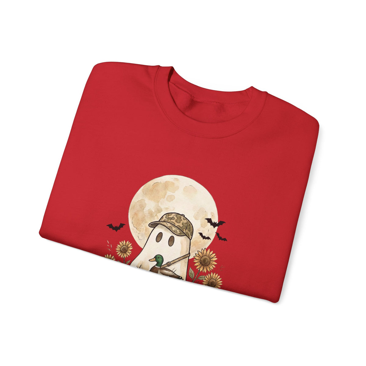Ghost Hunter Illustration Sweatshirt | Spooky Hunting, Autumn Pumpkin Moon