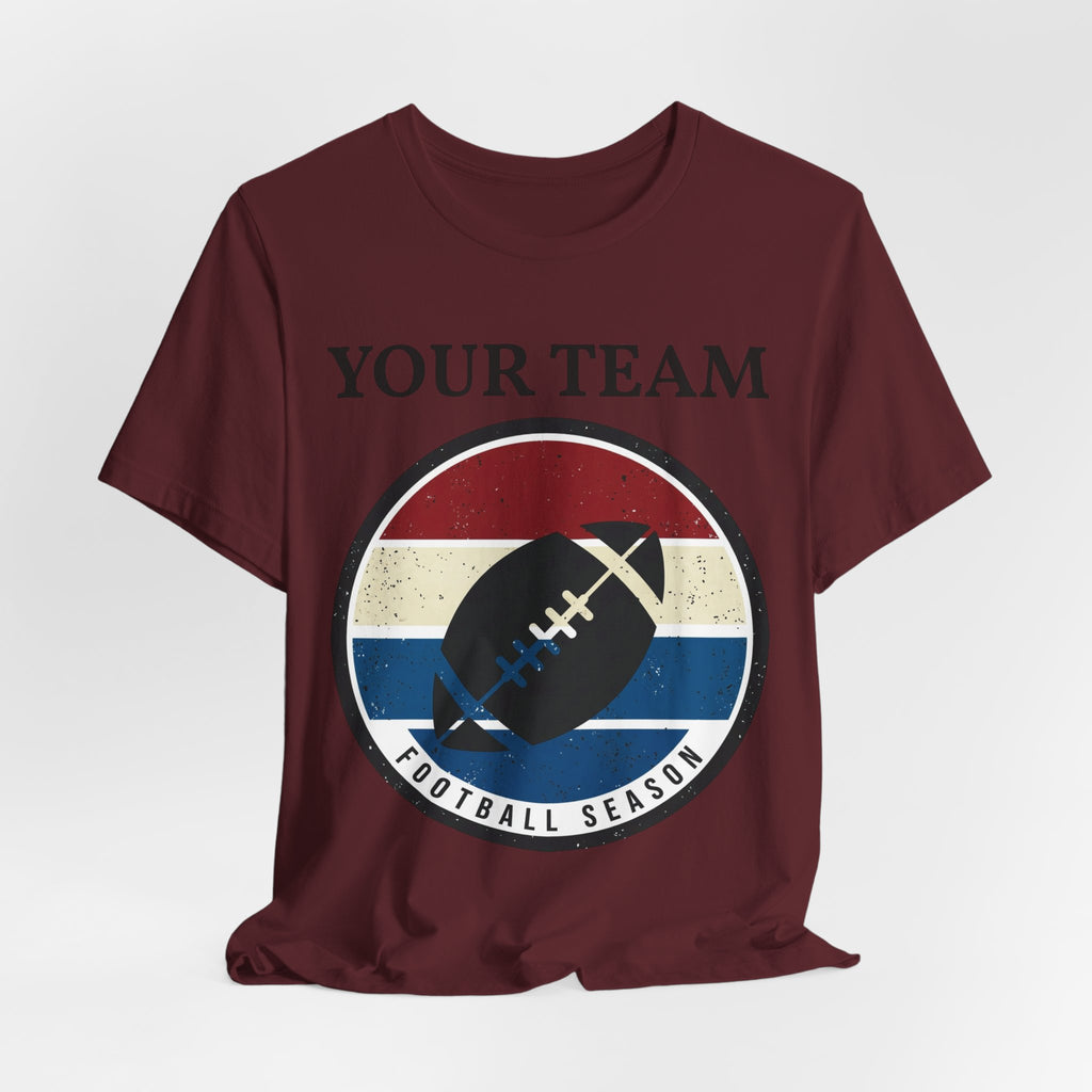 Retro Football Season Tee | Vintage Stripes Grunge Football Shirt