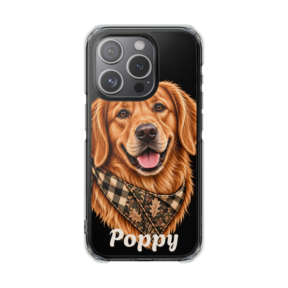 Clear Magnetic Phone Case — Golden Retriever Personalized