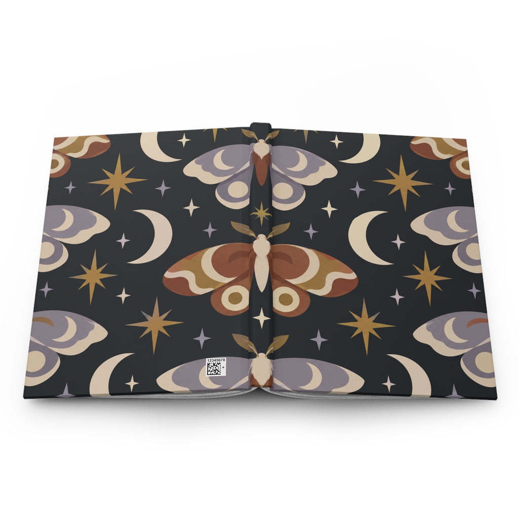 Celestial Moth Hardcover Journal — Lined Night Sky Notebook
