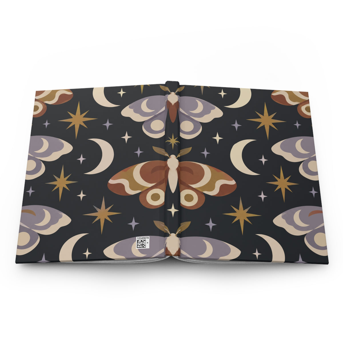 Celestial Moth Hardcover Journal — Lined Night Sky Notebook