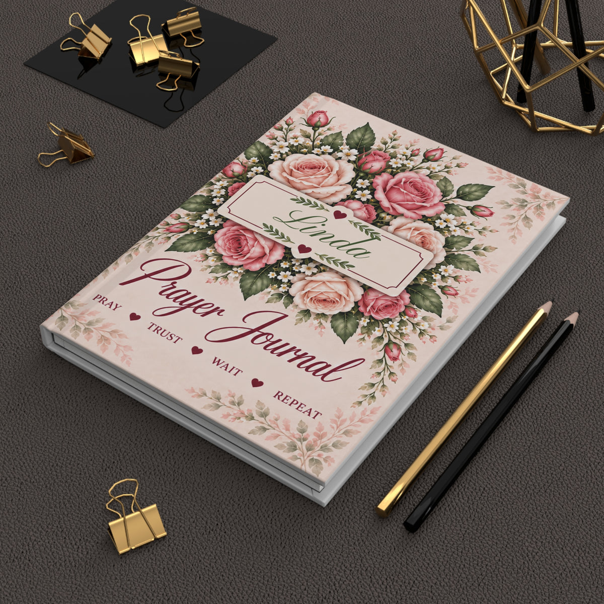 Personalized June Birth Flower Prayer Journal, Rose Christian Journal, Jeremiah 29:11 Notebook, Birthday Gift for Her, Faith Journal