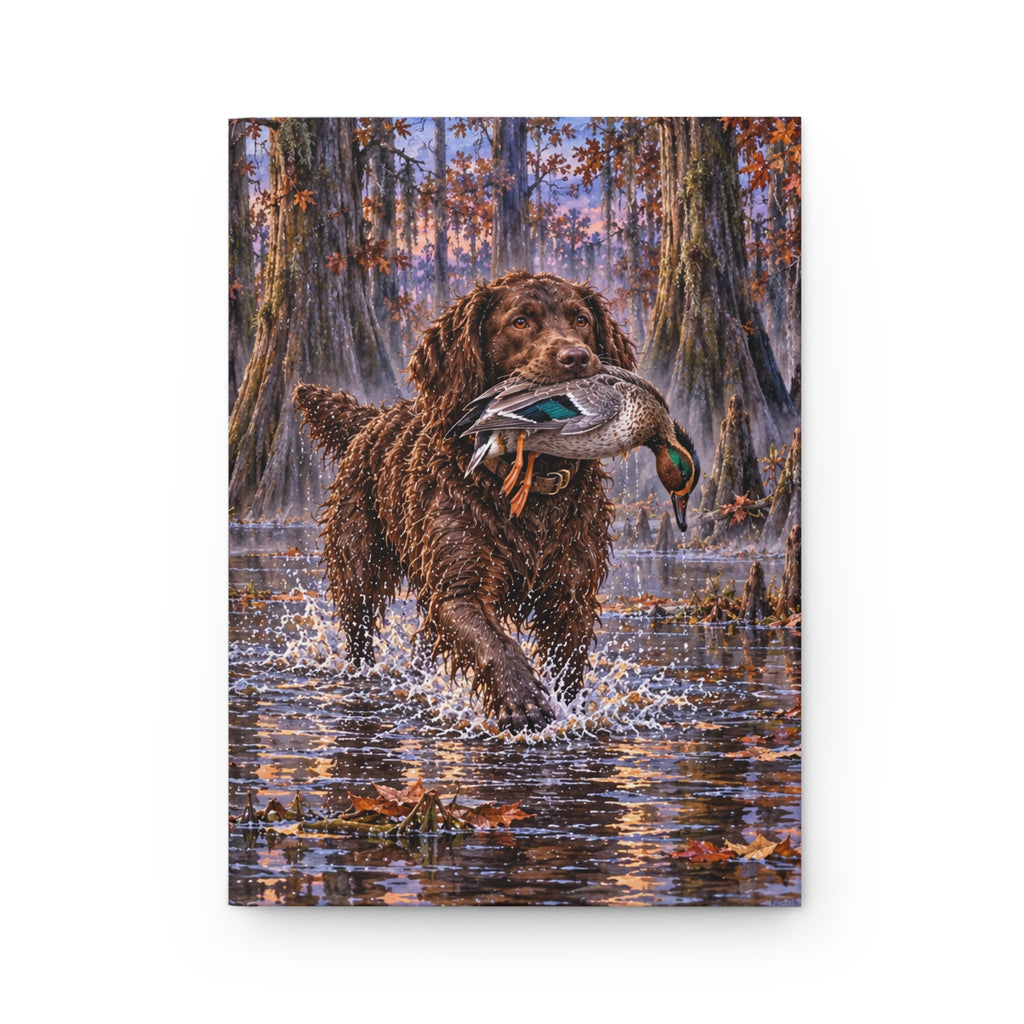 Boykin Spaniel Journal — Autumn Swamp Sunset Hardcover Notebook