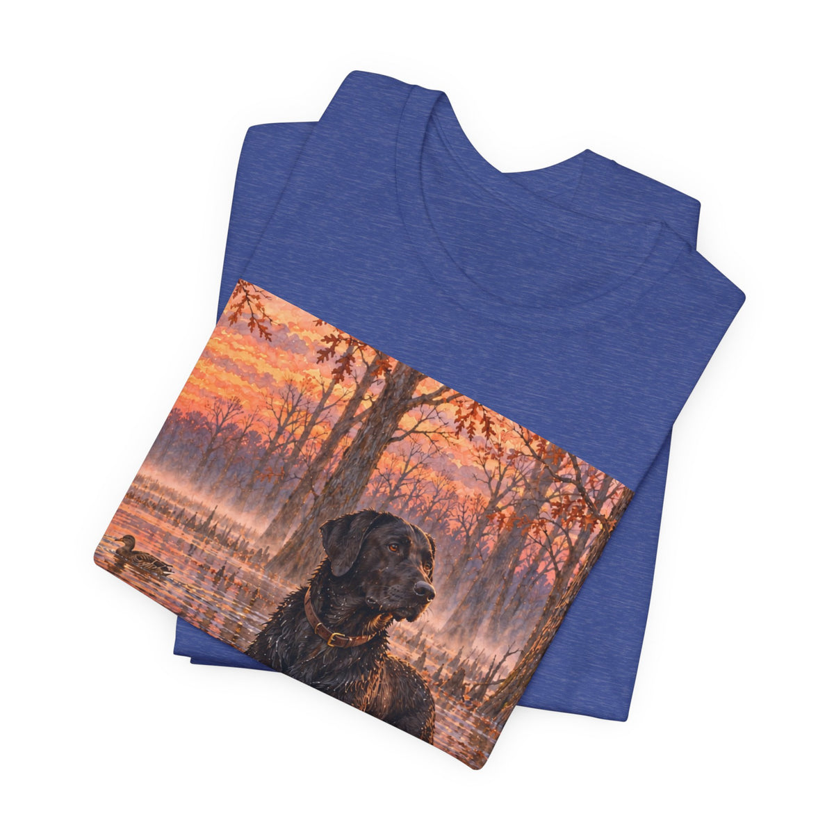 Sunset Bay Labrador Tee — Black Lab Dog Sunset Shirt