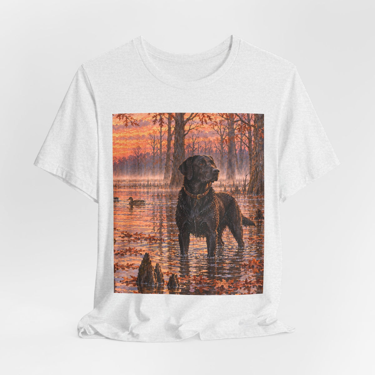 Sunset Bay Labrador Tee — Black Lab Dog Sunset Shirt