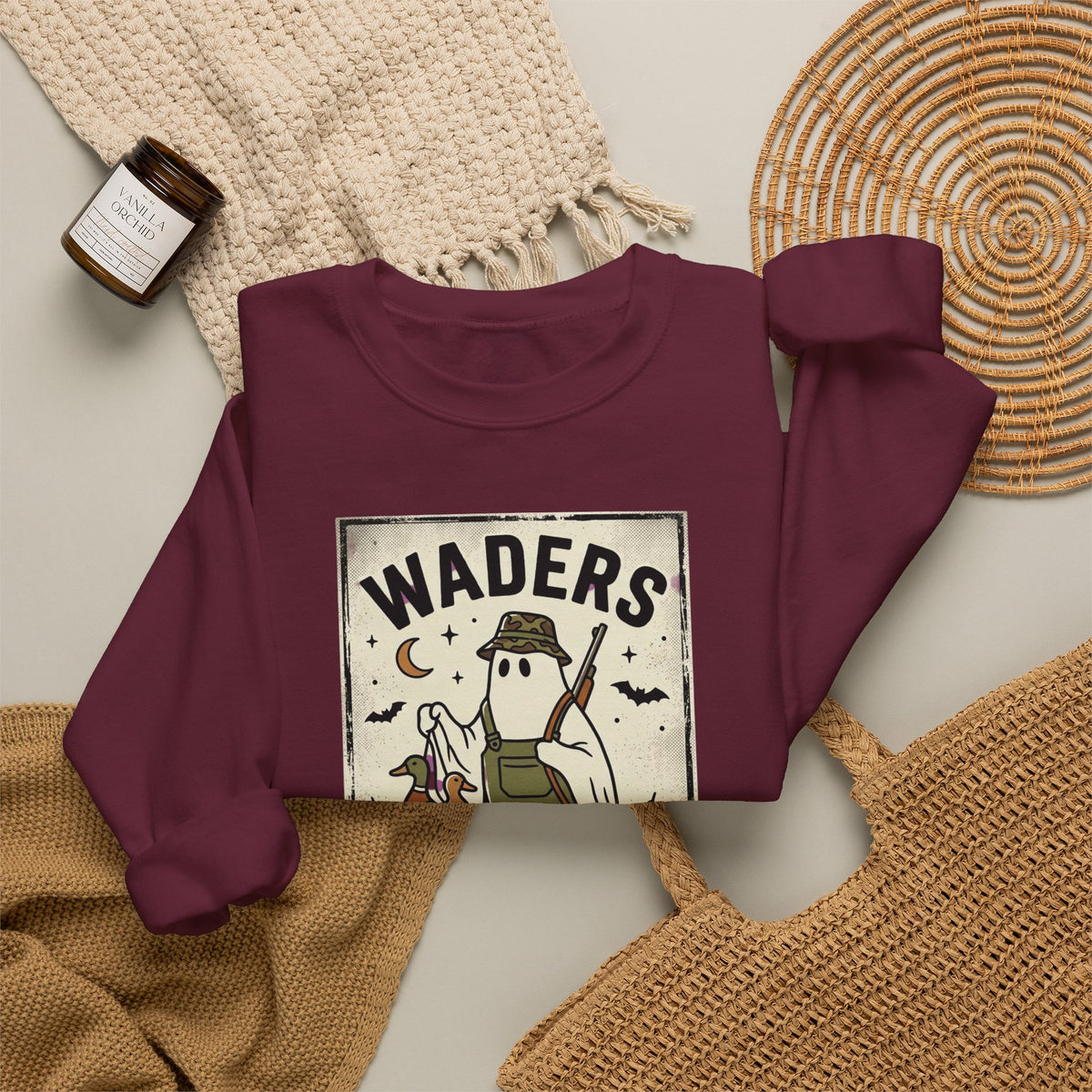 Waders Midnight Duck Hunt Sweatshirt | Spooky Hunting, Retro Outdoors