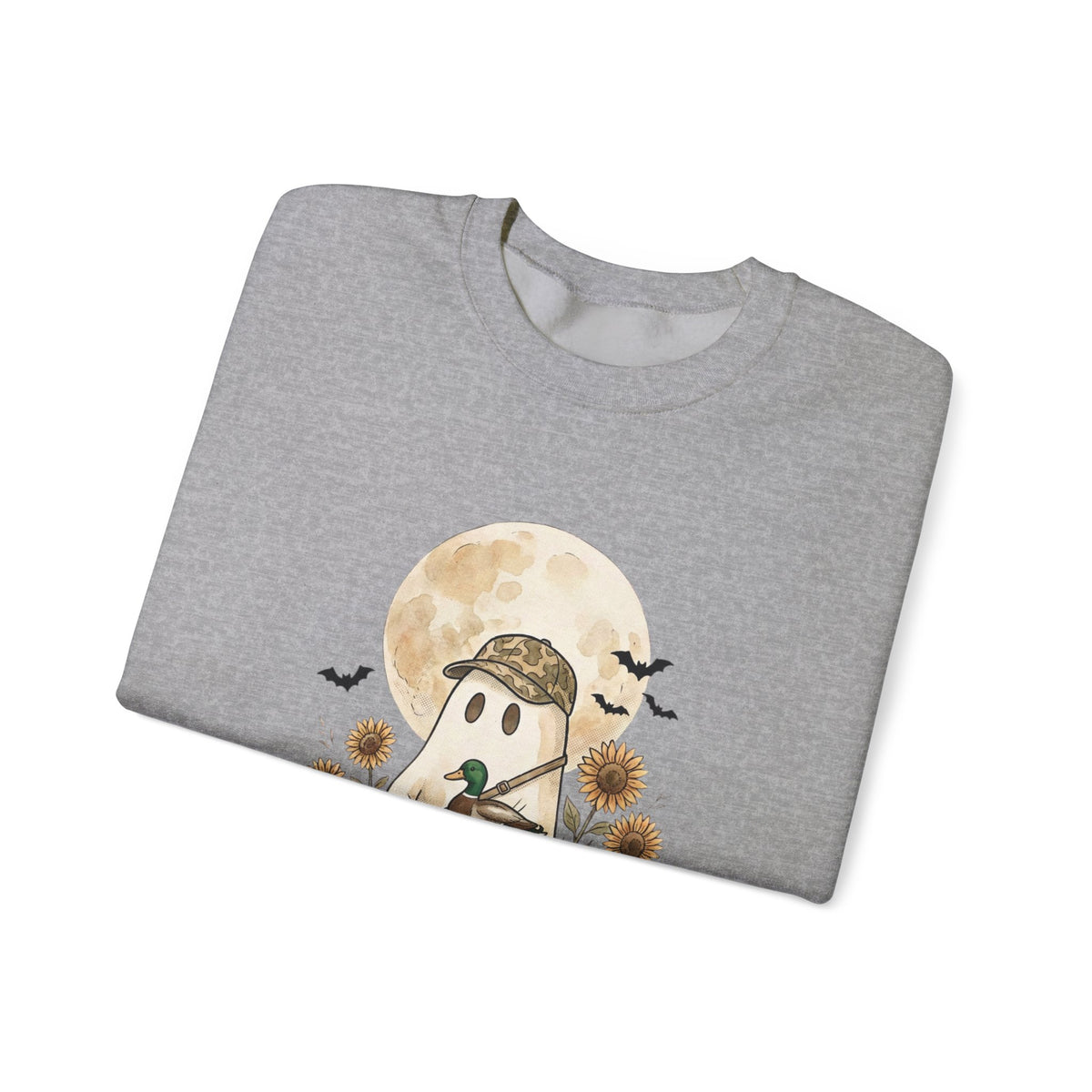 Ghost Hunter Illustration Sweatshirt | Spooky Hunting, Autumn Pumpkin Moon