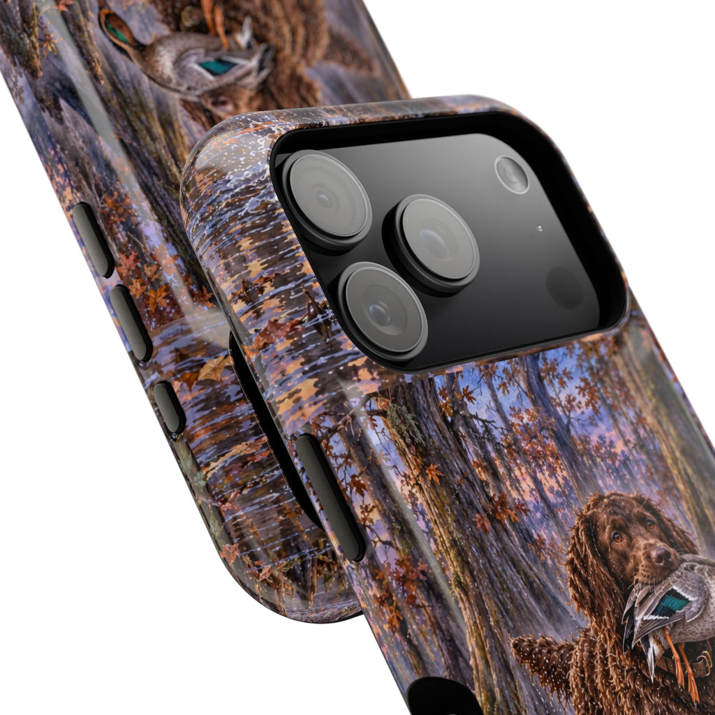Clear Magnetic Phone Case — Boykin spaniel with Duck swamp