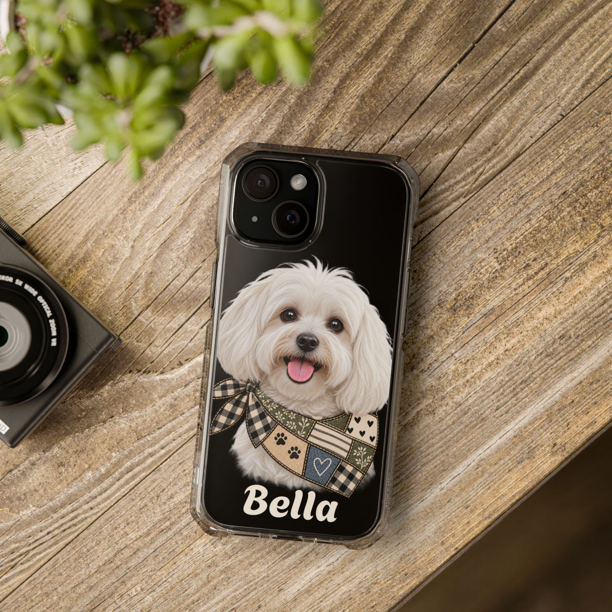 Clear Magnetic Phone Case — Maltese Personalized
