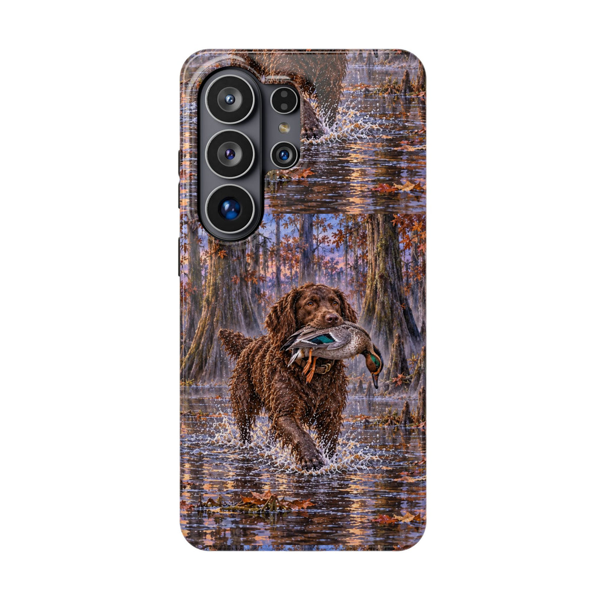 Clear Magnetic Phone Case — Boykin spaniel with Duck swamp