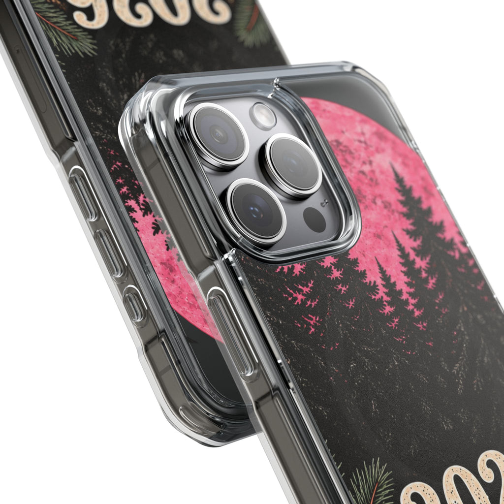 2026 Pink Moon Forest Phone Case — Clear Magnetic Protective Cover