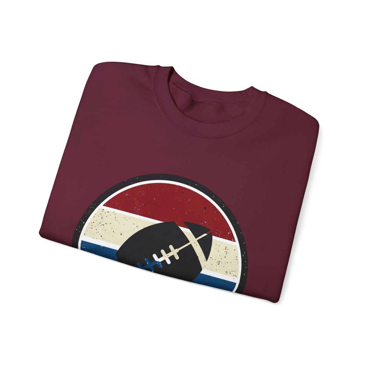 Retro Football Season Crewneck Sweatshirt | Vintage Stripe Football Logo