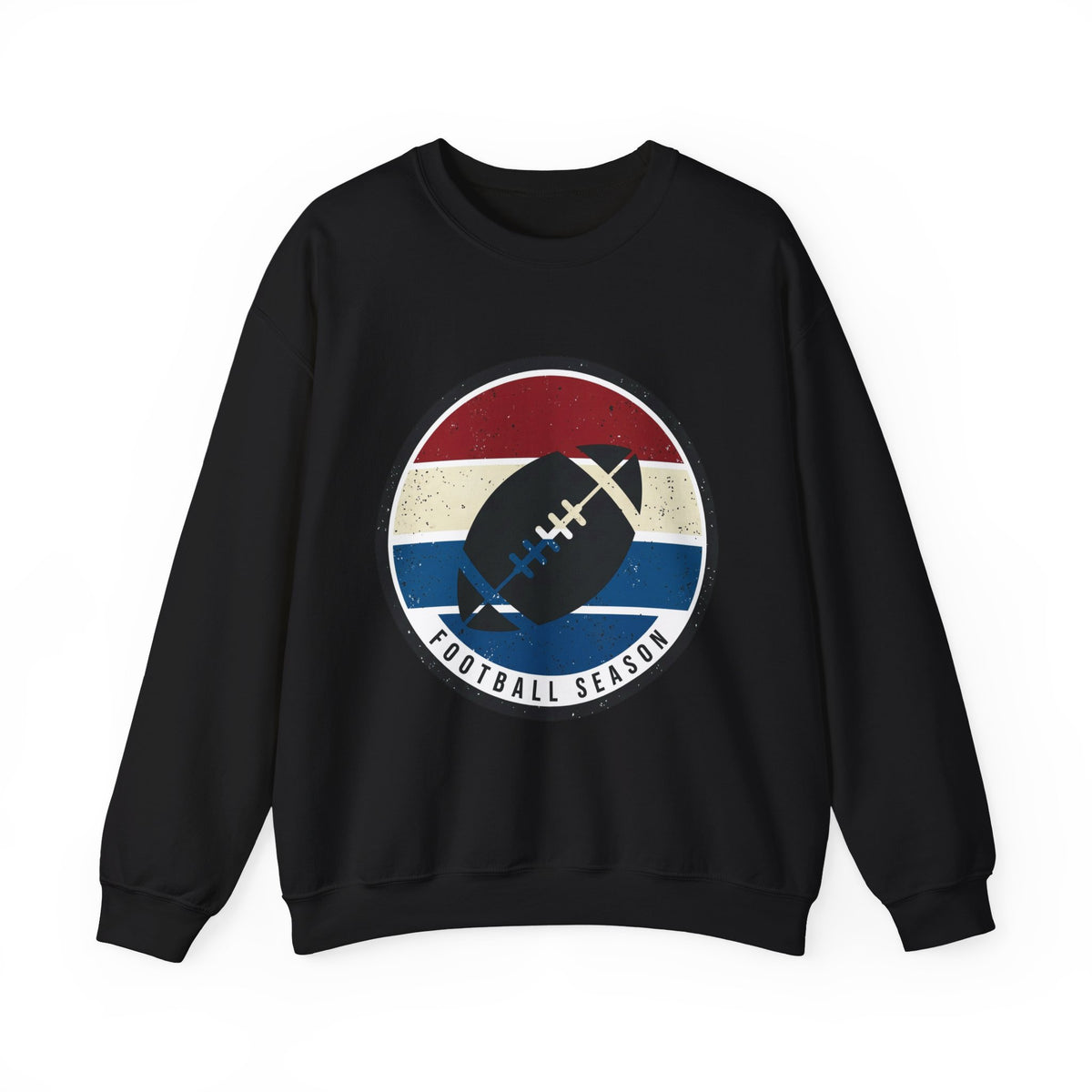 Retro Football Season Crewneck Sweatshirt | Vintage Stripe Football Logo