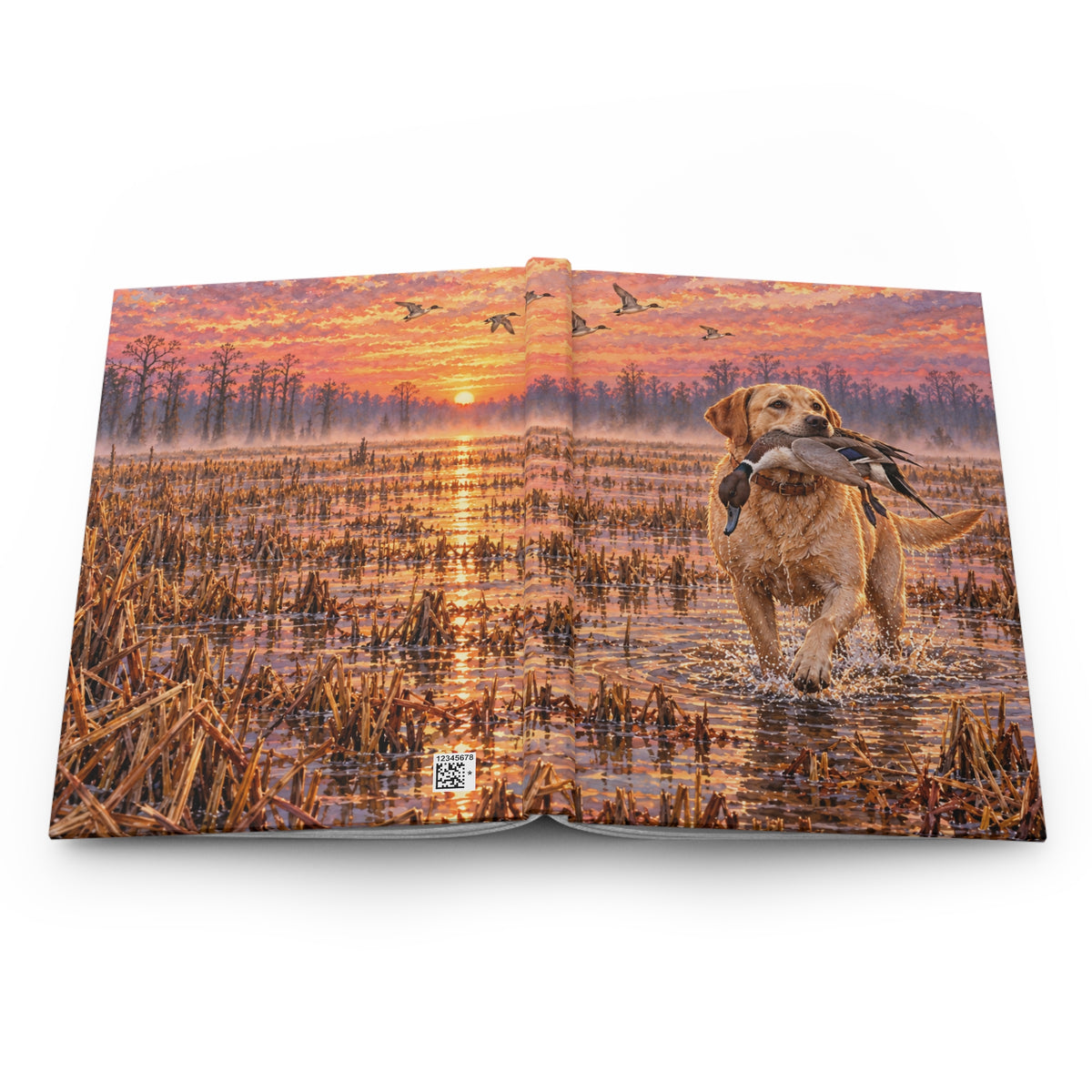 Labrador Journal — Autumn Swamp Sunset Hardcover Lined Notebook