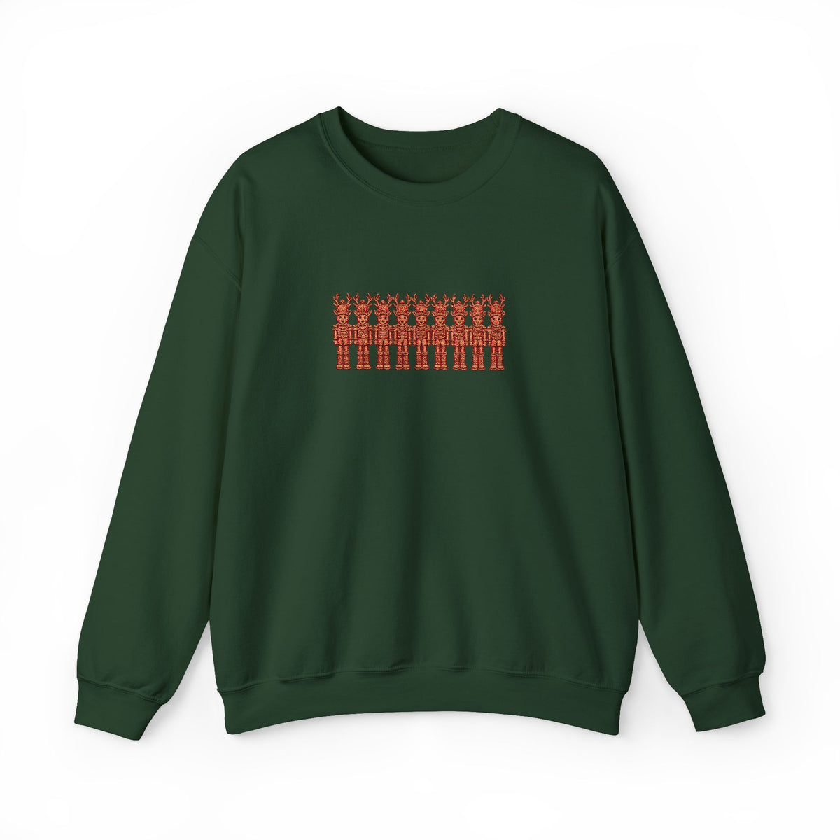 Dancing Nutcracker & Reindeer Embroidered Sweatshirt | Christmas Crewneck