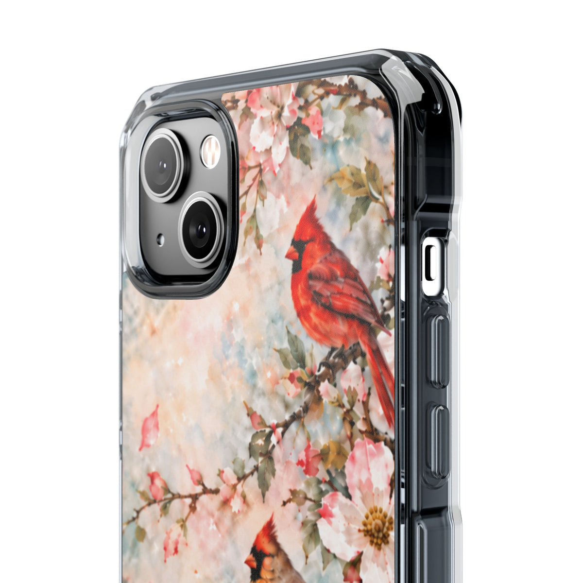 Clear Magnetic Phone Case — Cardinal Flock Scene