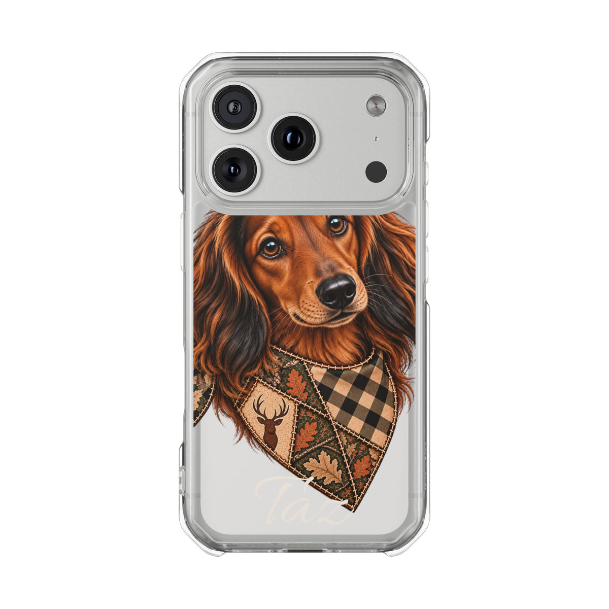 Clear Magnetic Phone Case — Dachshund Weenie Dog Personalized