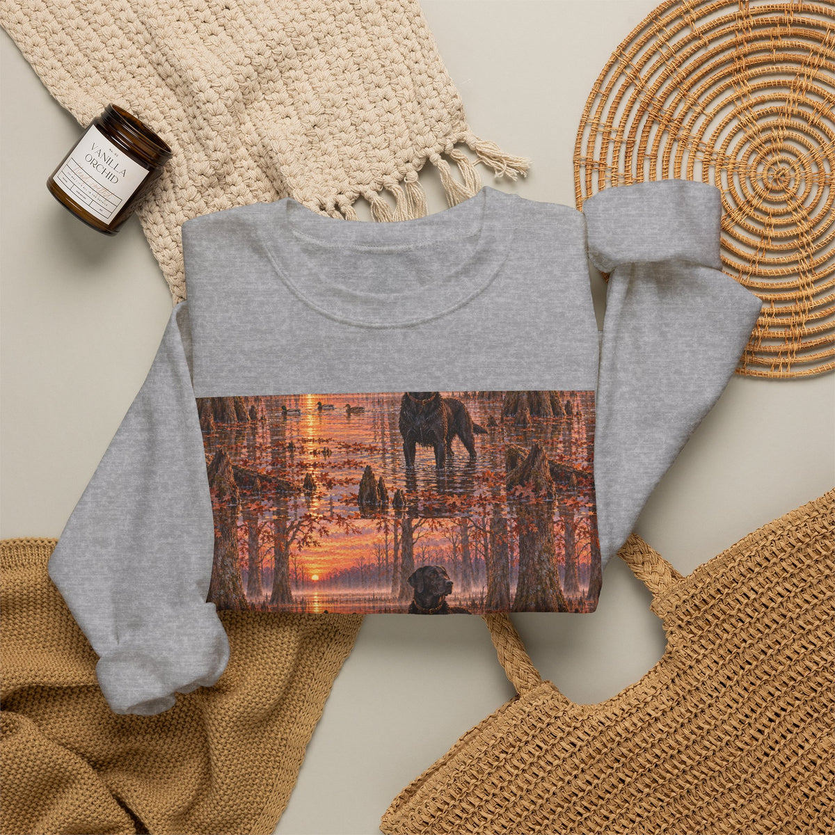 Kaleidoscope Cityscape Sweatshirt — Vintage Sunset Graphic Crewneck