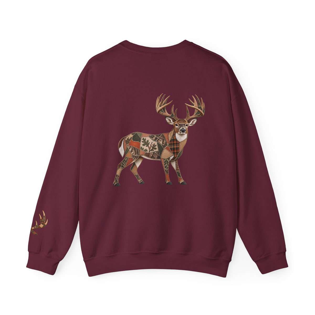 Faux Patchwork Whitetail Deer Shirt, Buck Hunting Tee, Rustic Deer Hunter Gift