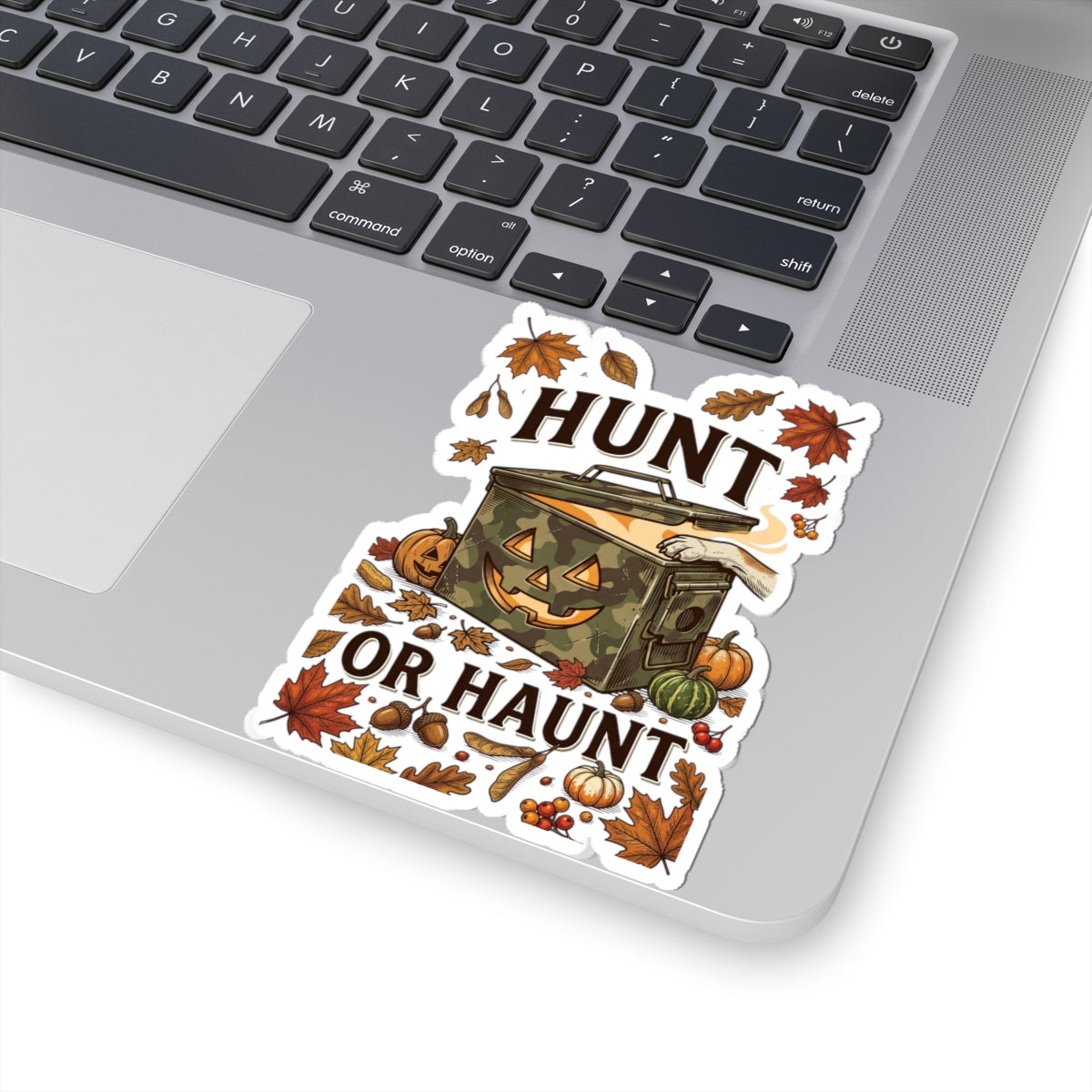 Hunt or Haunt Pumpkin Ammo Can Sticker | Spooky Hunting, Fall Leaves