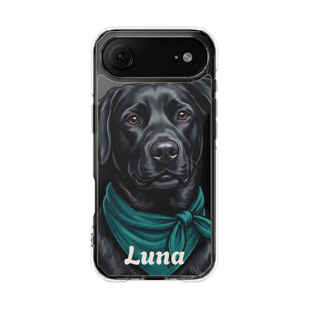 Clear Magnetic Phone Case — Lab / Your Pet Personalized
