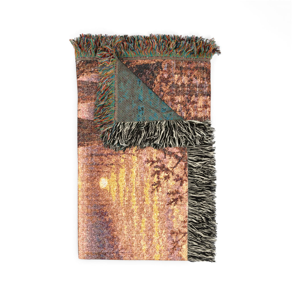 Sunset Marsh Woven Blanket — Chocolate Lab Lakeside Throw