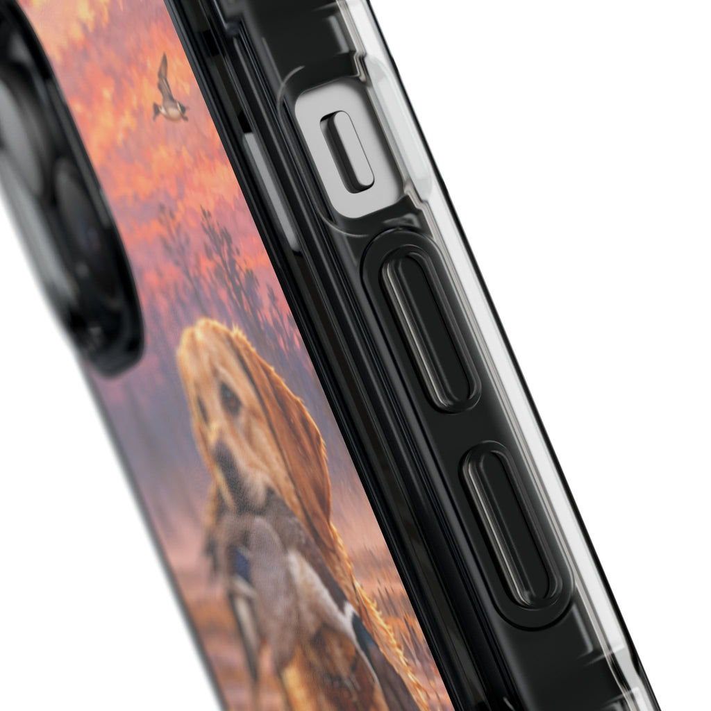 Clear Magnetic Phone Case — Lab with Duck swamp