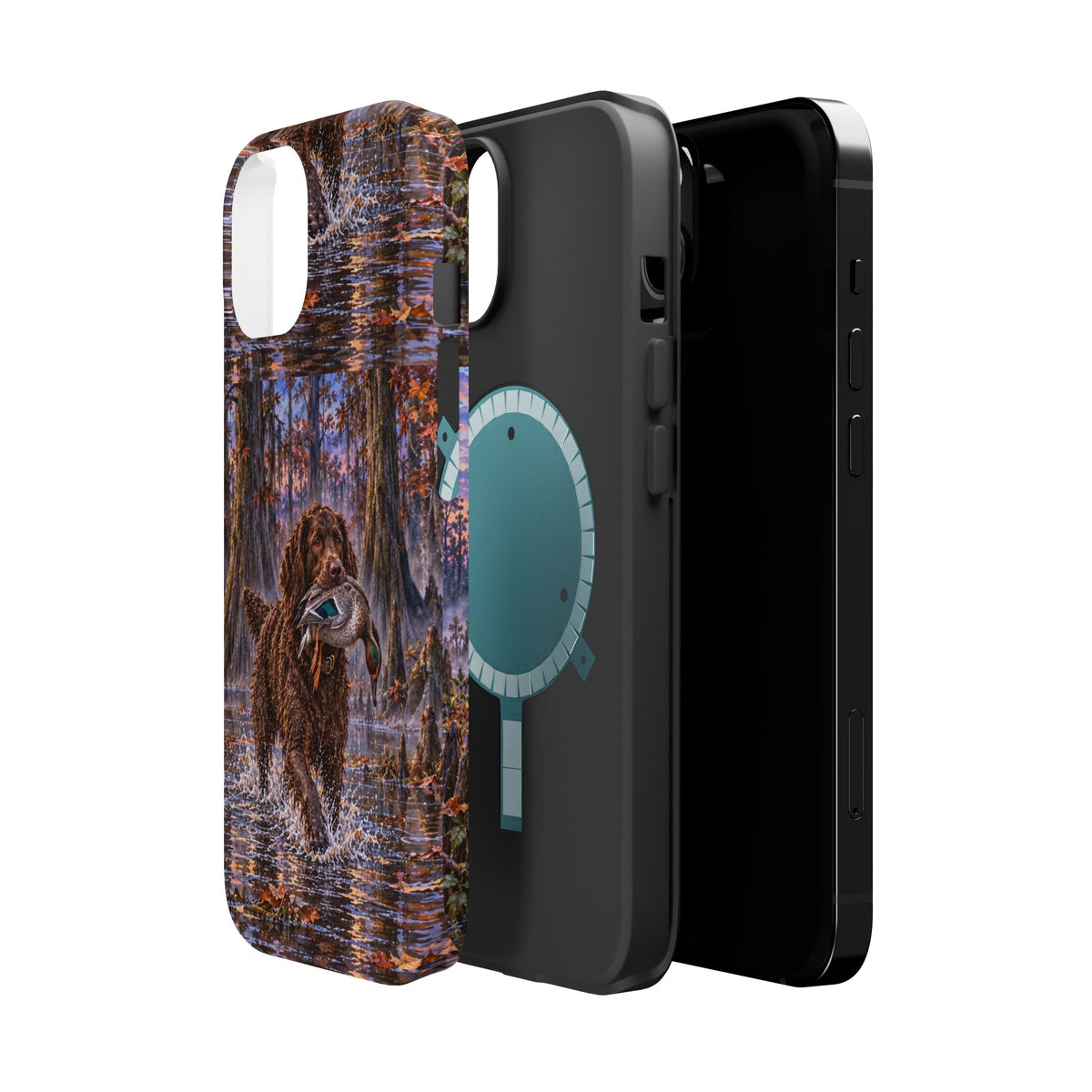 Clear Magnetic Phone Case — Boykin spaniel with Duck swamp