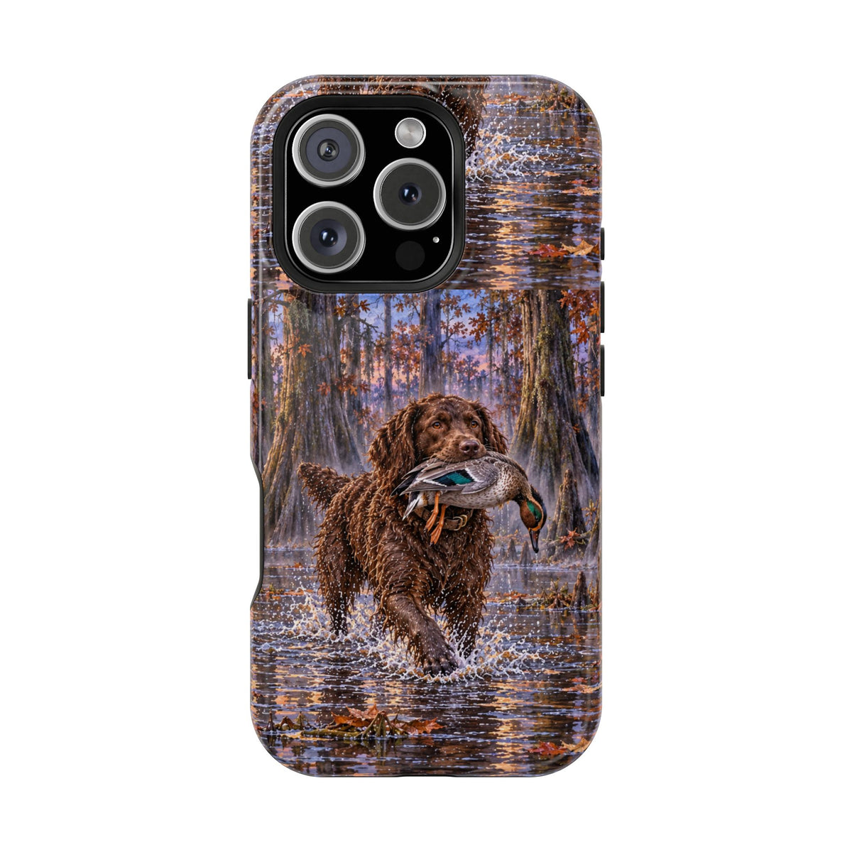 Clear Magnetic Phone Case — Boykin spaniel with Duck swamp