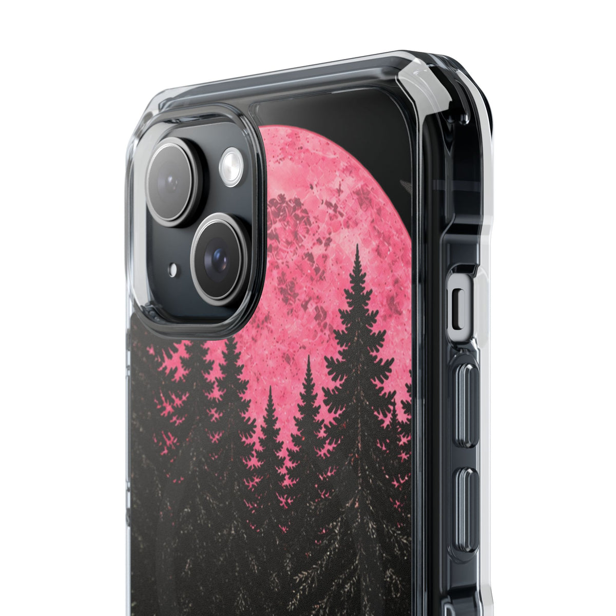2026 Pink Moon Forest Phone Case — Clear Magnetic Protective Cover