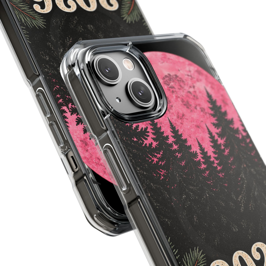 2026 Pink Moon Forest Phone Case — Clear Magnetic Protective Cover