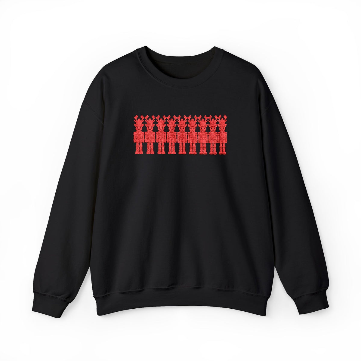 Red Nutcracker Christmas Sweatshirt | Embroidered Holiday Crewneck