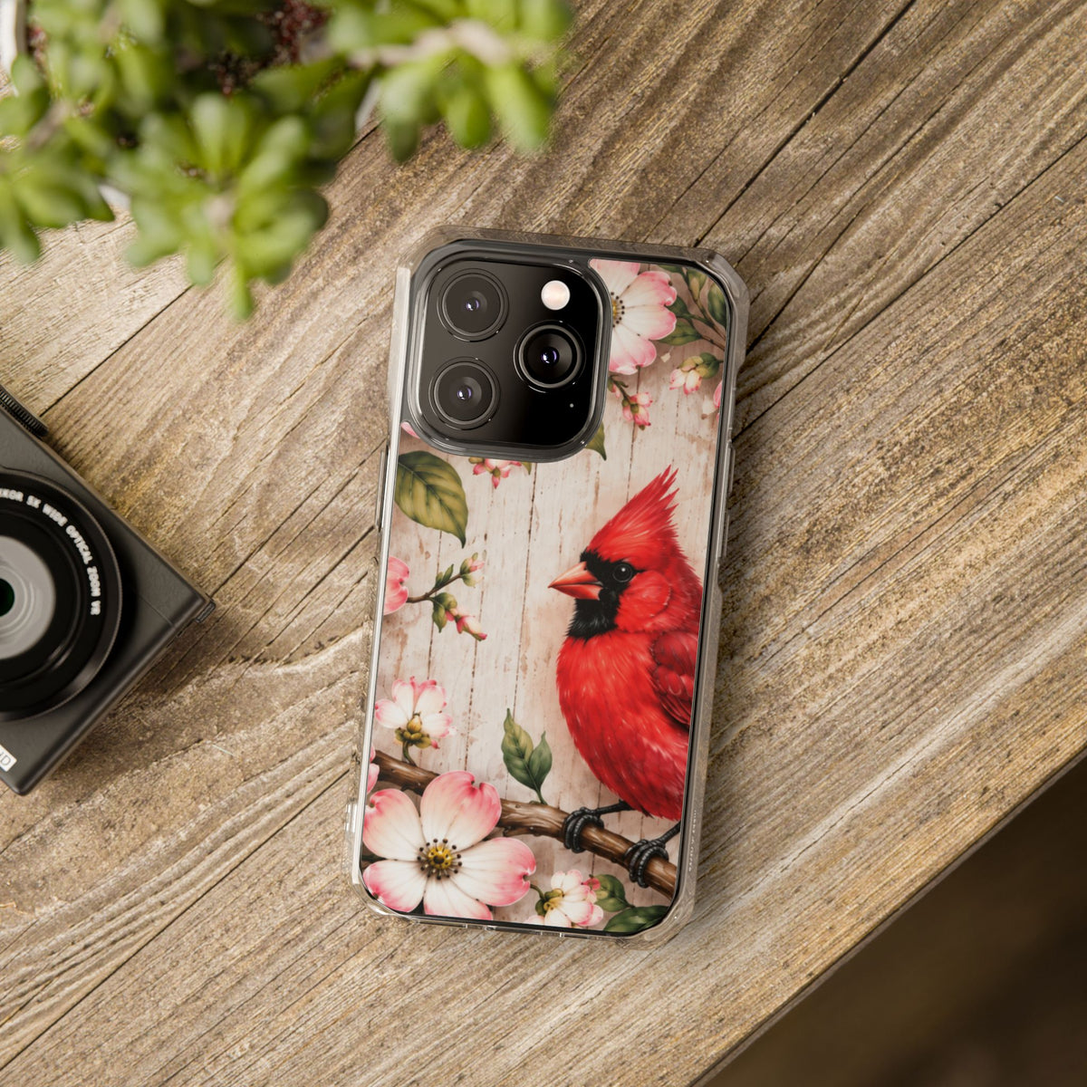 Clear Magnetic Phone Case Cardinal Scene