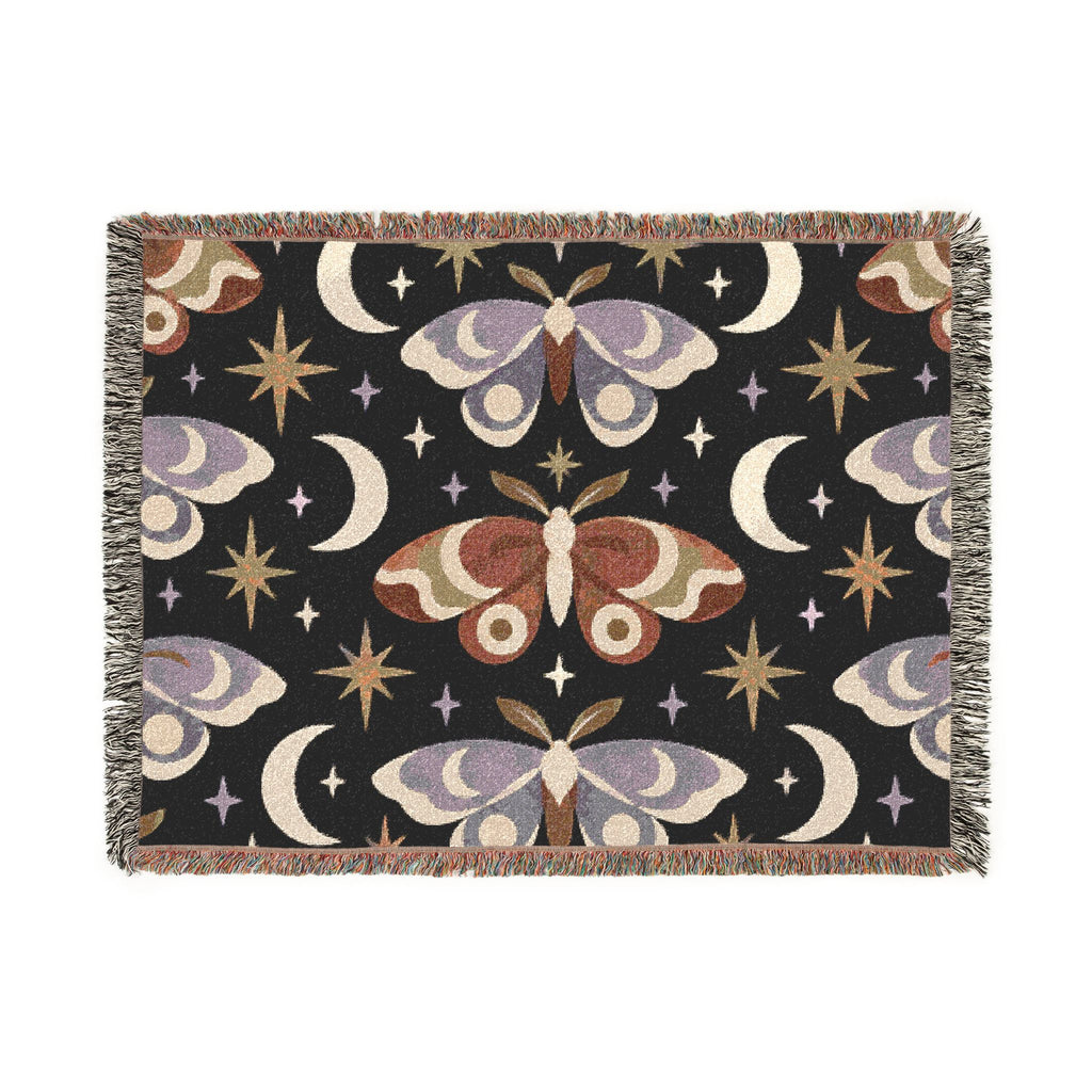 Celestial Moth Woven Blanket