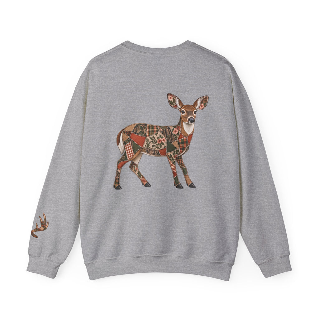 Faux Patchwork Doe Deer Shirt, Hunting Tee, Rustic Deer Hunter Gift