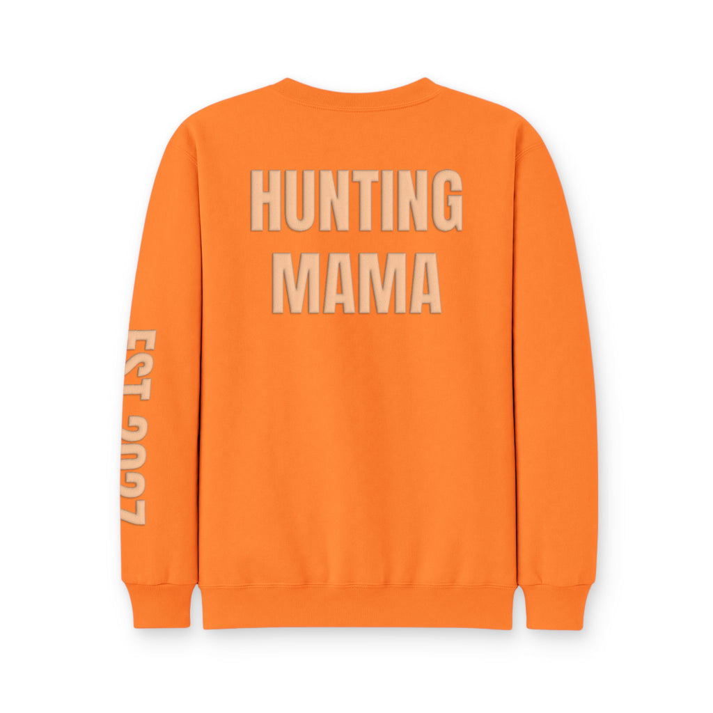 Personalized Hunting Mama Sweatshirt, Little Hunter on the Way Shirt, Hunter Orange Puff Sweatshirt, Custom Mom Hunting Gift