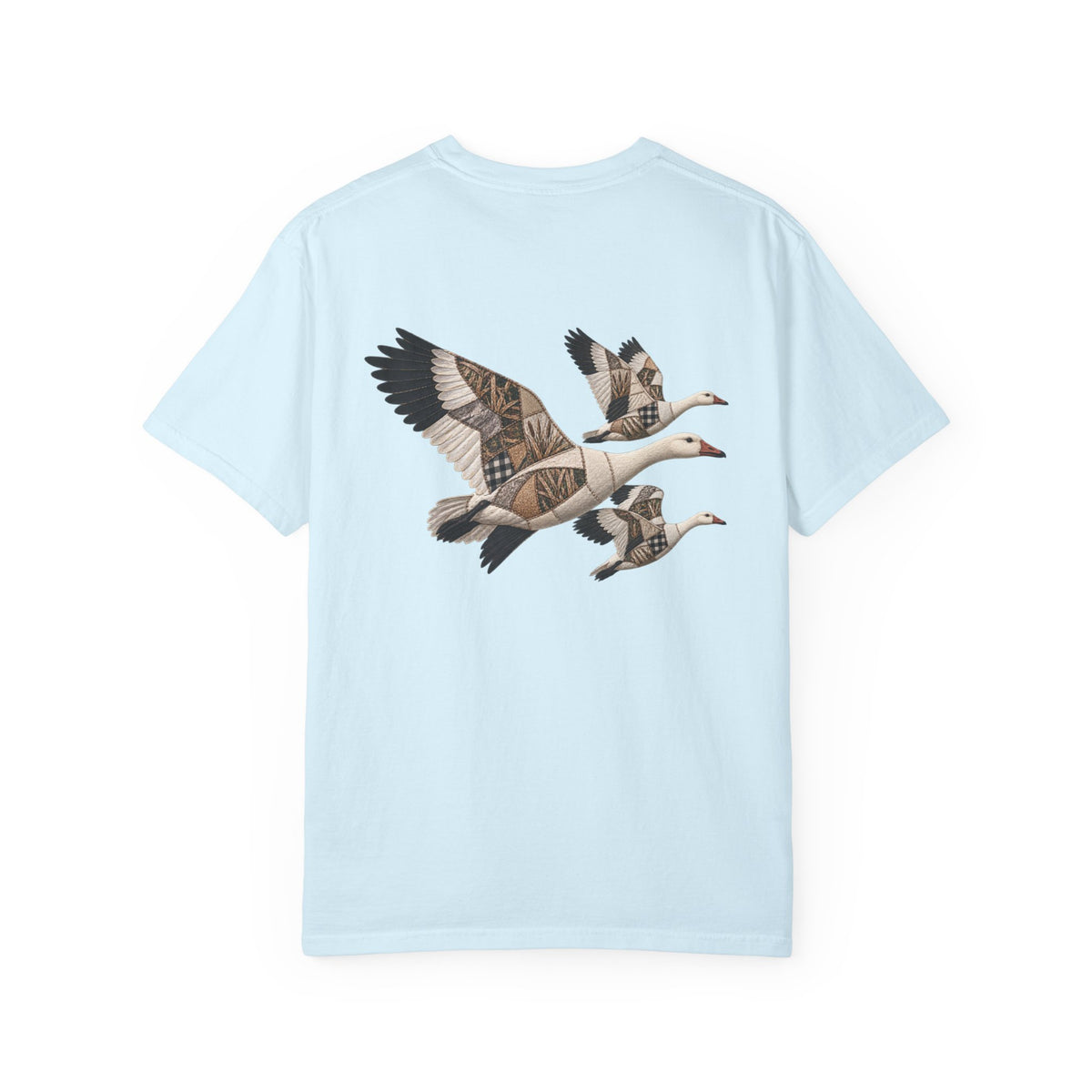 Faux Patchwork Snow Goose Shirt, Snow Geese Hunting T-Shirt, Arkansas Waterfowl Hunter Gift