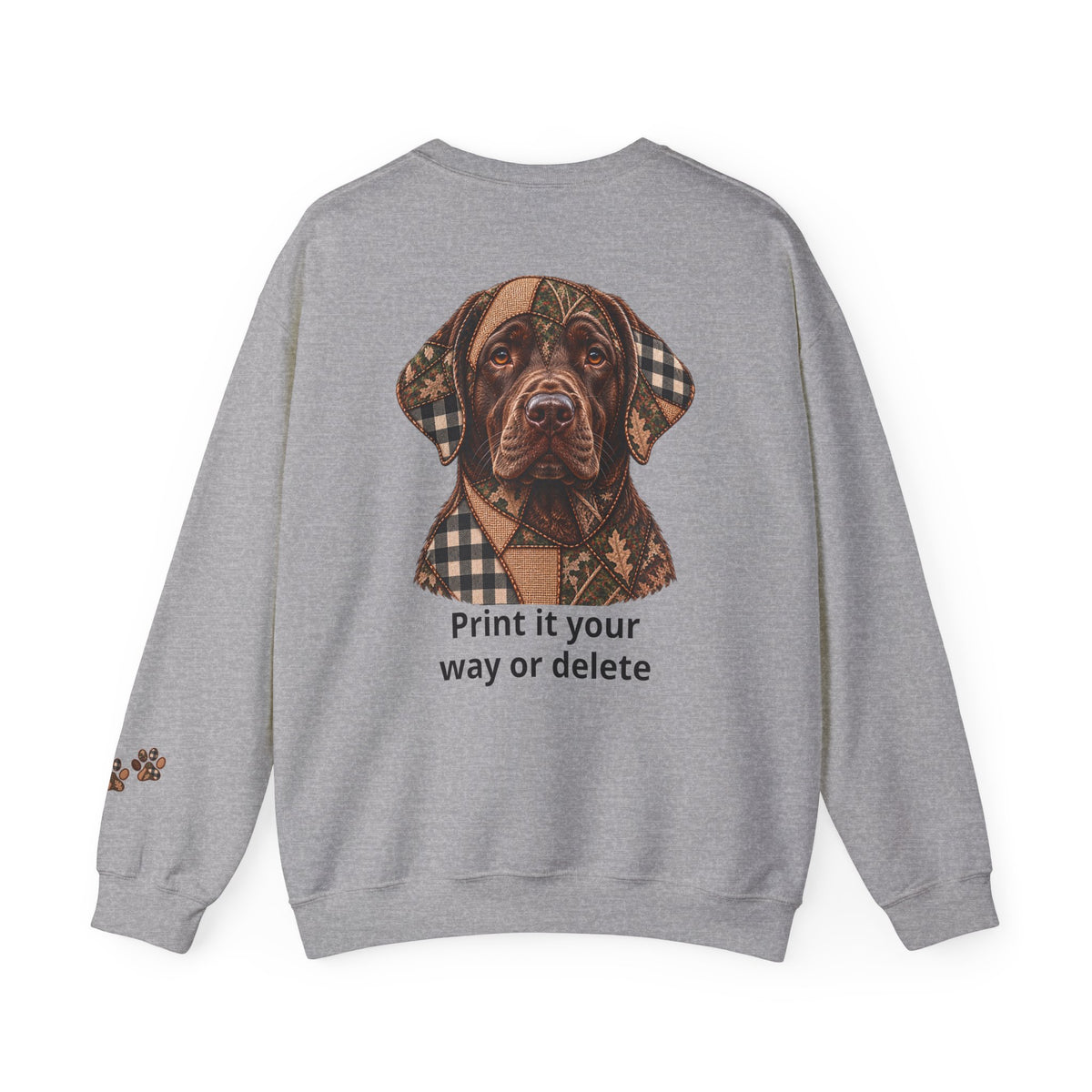 Faux Patchwork Chocolate Lab Shirt, Labrador Hunting Long Sleeve, Arkansas Hunter Gift