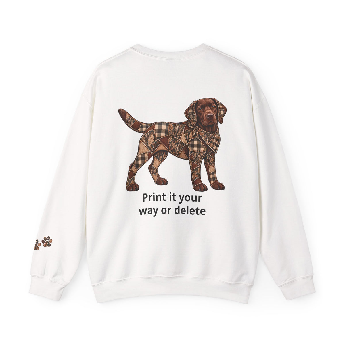Faux Patchwork Chocolate Lab Shirt, Full Body Labrador Hunting Long Sleeve, Arkansas Hunter Gift