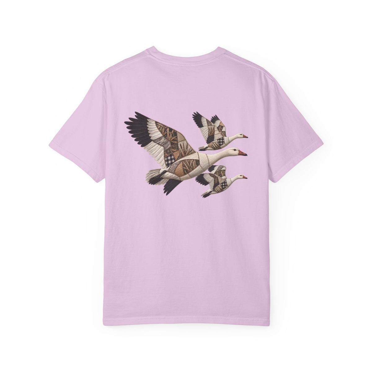 Faux Patchwork Snow Goose Shirt, Snow Geese Hunting T-Shirt, Arkansas Waterfowl Hunter Gift
