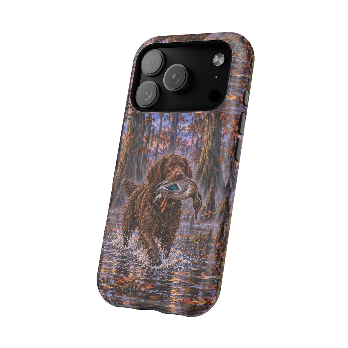 Clear Magnetic Phone Case — Boykin spaniel with Duck swamp