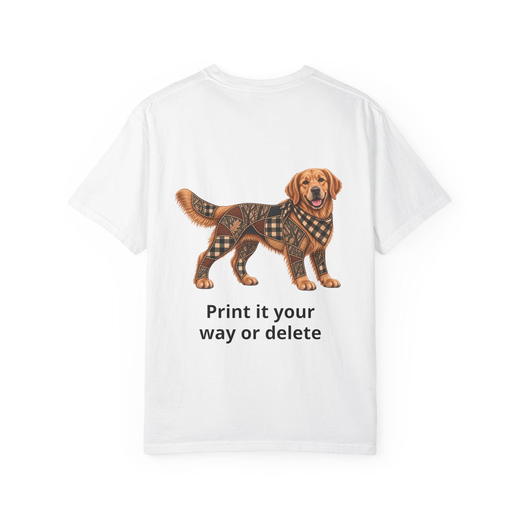 Faux Patchwork Golden Retriever Shirt, Full Body Golden Retriever Hunting Long Sleeve, Arkansas Hunter Gift