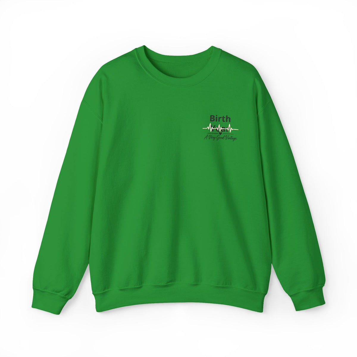 Birth Year Crewneck Sweatshirt — Personalized Vintage Heartbeat Design
