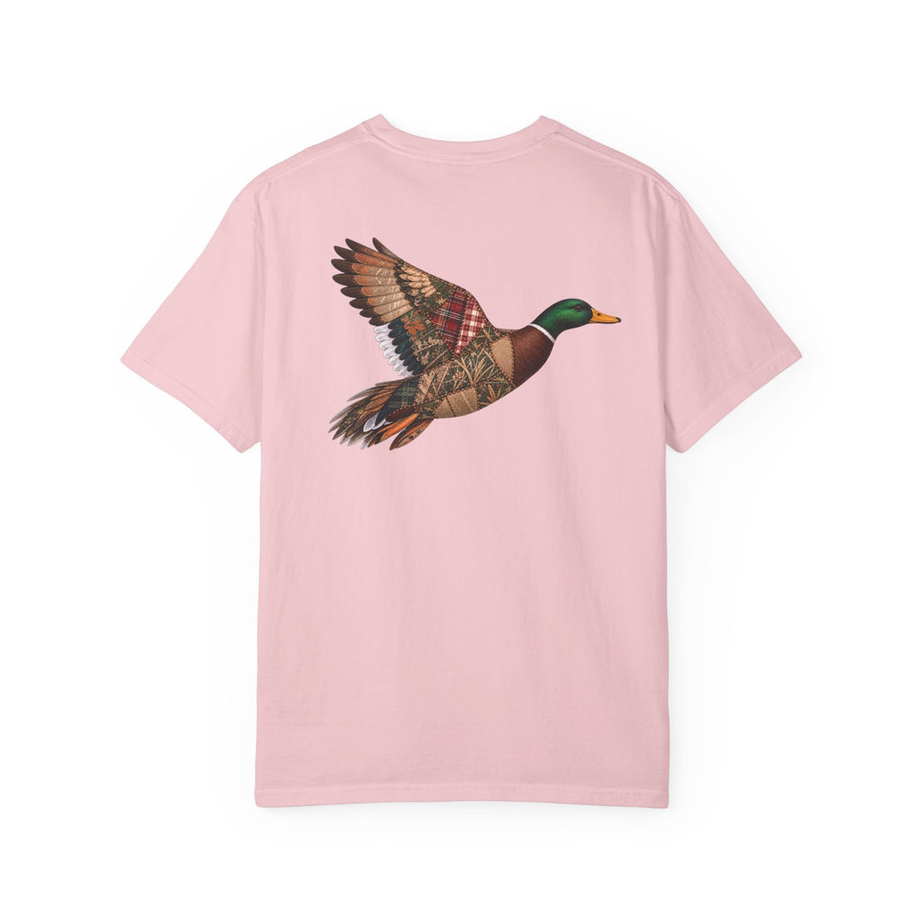 Faux Patchwork Mallard Duck Shirt, Duck Hunting Tee, Rustic Duck Hunter Gift