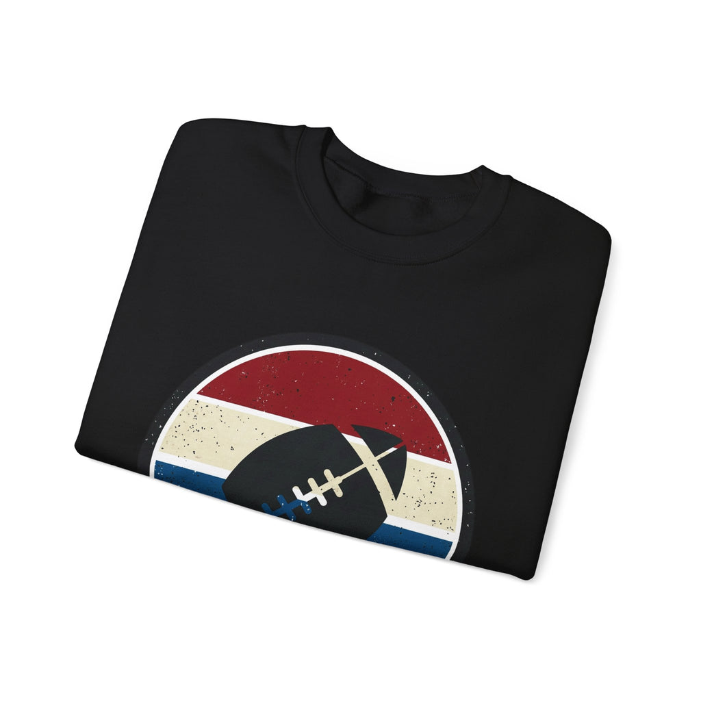 Retro Football Season Crewneck Sweatshirt | Vintage Stripe Football Logo
