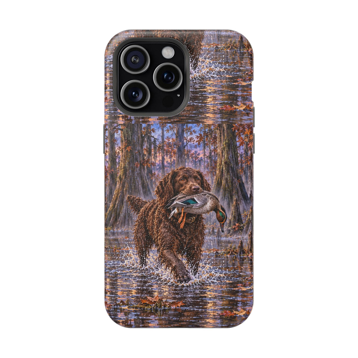 Clear Magnetic Phone Case — Boykin spaniel with Duck swamp