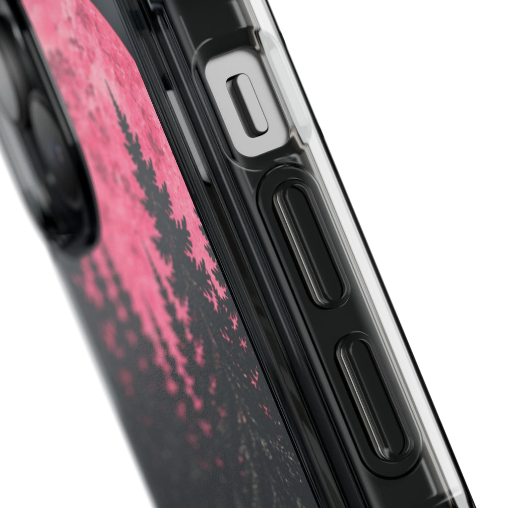 2026 Pink Moon Forest Phone Case — Clear Magnetic Protective Cover