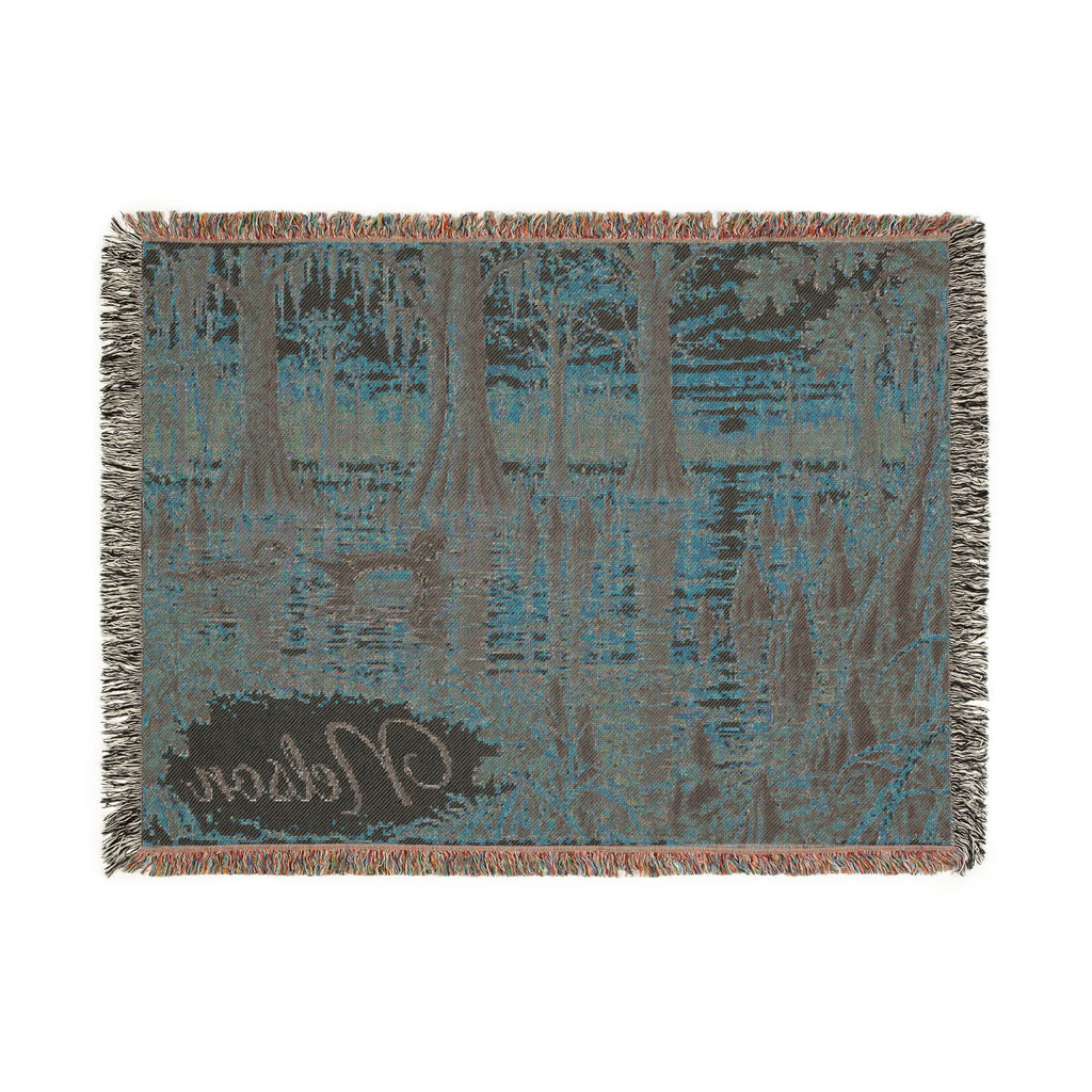 Autumn Lake Woven Blanket — Scenic Fall Landscape Throw