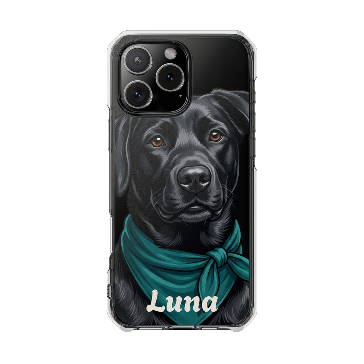 Clear Magnetic Phone Case — Lab / Your Pet Personalized