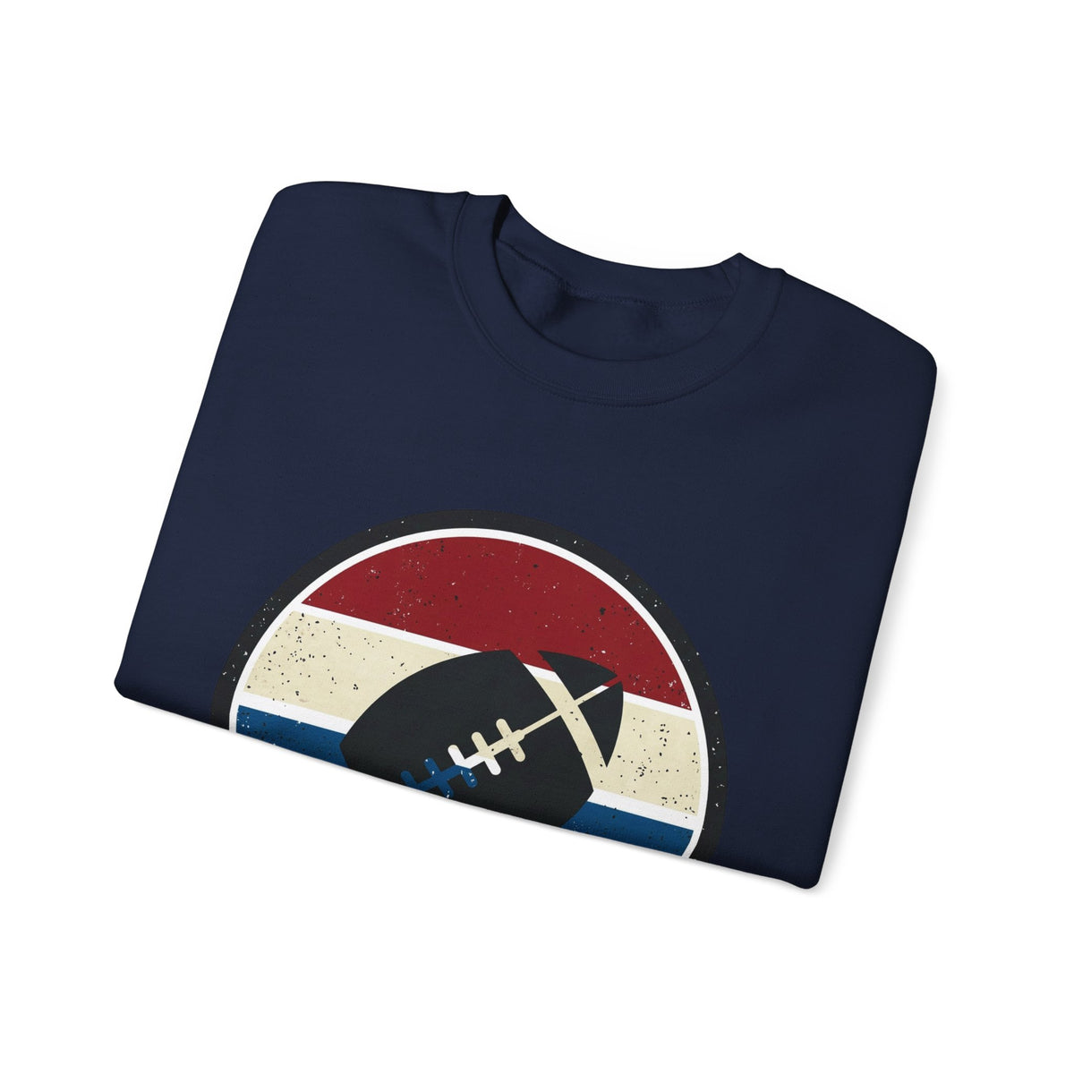 Retro Football Season Crewneck Sweatshirt | Vintage Stripe Football Logo